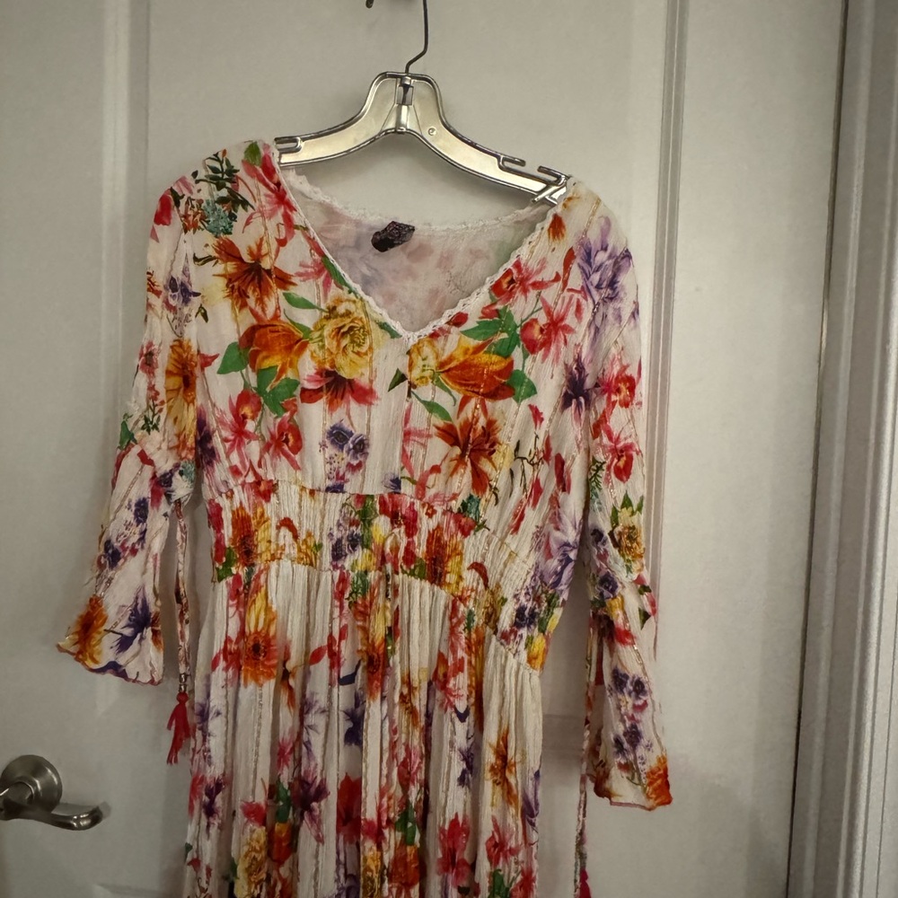 Me 2 Magic  Floral Long Sleeve Maxi Dress size large